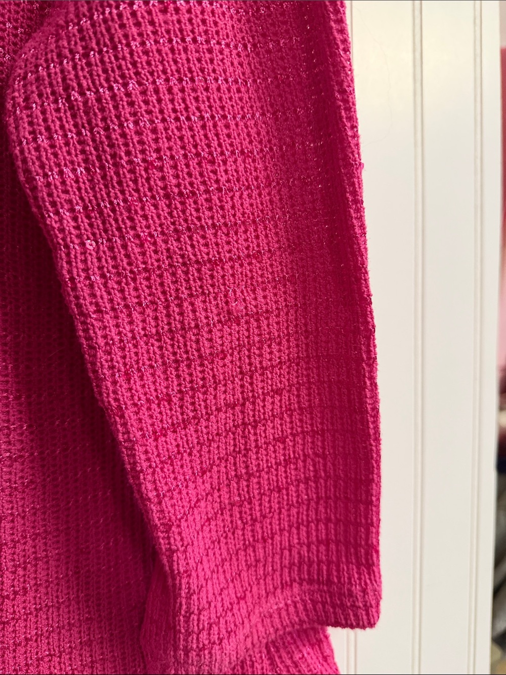 Ruby Rd. Hot Pink Button-Shoulder Cowl Sweater - Picture 4 of 4